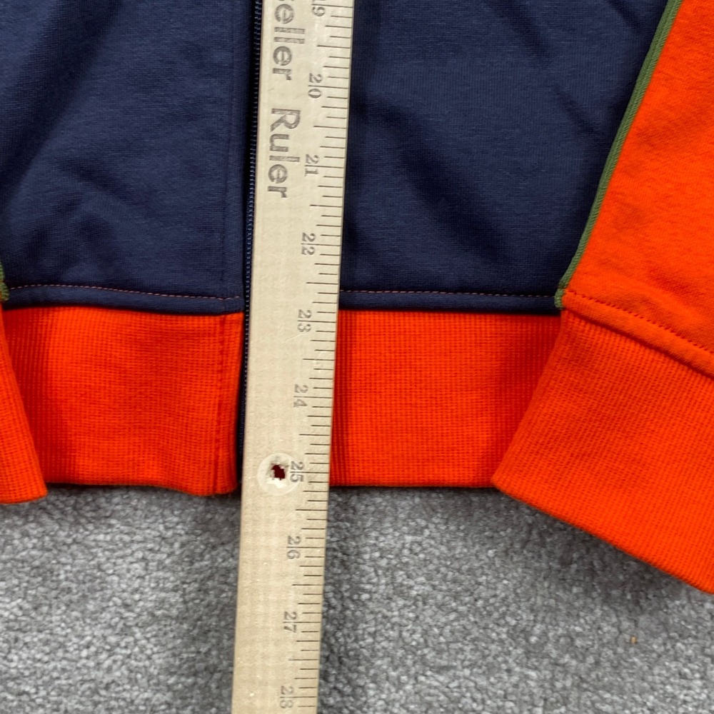 Original Penguin Track Jacket Mens Small Orange Navy Colorblock Striped Zip Up - Picture 5 of 7